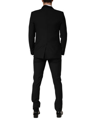 Dark Gray Wool Single Breasted 3 Piece Men Suit