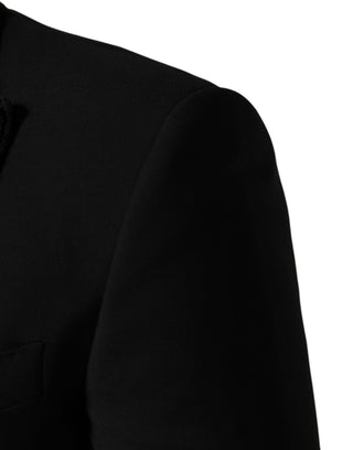 Dark Gray Wool Single Breasted 3 Piece Men Suit