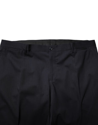 Blue Wool Double Breasted 2 Piece Men Suit