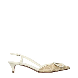 Beige Raffia-Sandalen zum Hineinschlüpfen