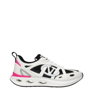White Fabric Athletic Sneakers