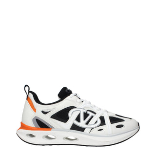 White Fabric Athletic Sneakers