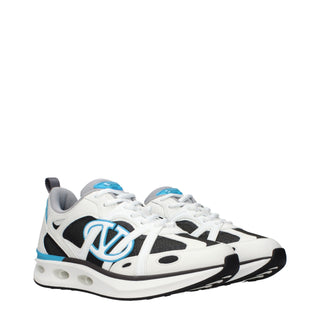 White Fabric Athletic Sneakers