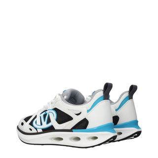 White Fabric Athletic Sneakers