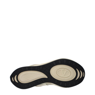 Beige Fabric Athletic Sneakers
