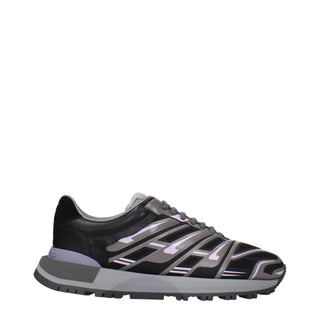 Black Fabric Athletic Sneakers