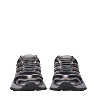 Black Fabric Athletic Sneakers