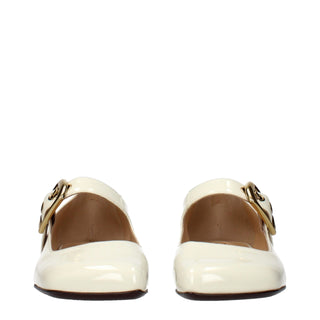 Beige Leather Ballet Flats