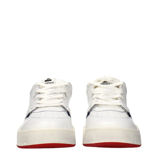 Weiße Low-Top-Sneaker aus Leder