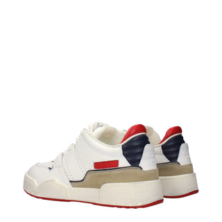 Weiße Low-Top-Sneaker aus Leder