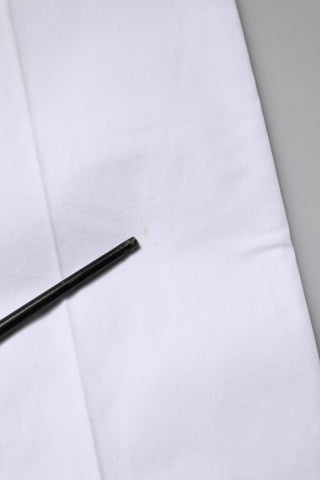 White Cotton Skinny Mid Waist Chino Trouser Pants