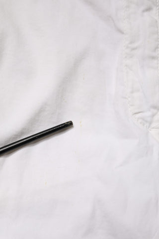 White Mid Waist Skinny Chino Cotton Trouser Pants