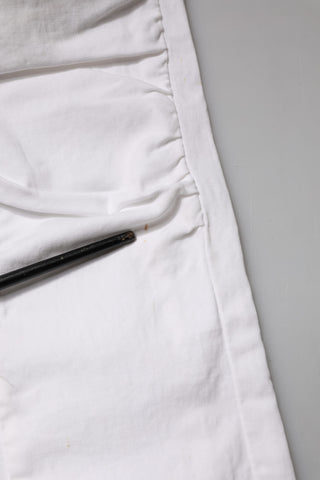 White Mid Waist Skinny Chino Cotton Trouser Pants