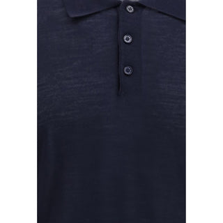 Blue Wool Oves Aries Polo Shirt