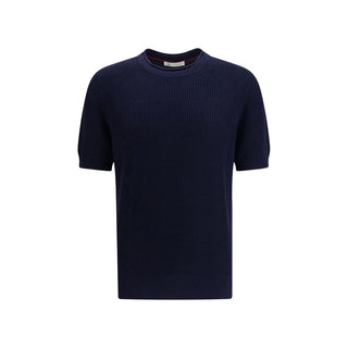 Blaues Leinen-T-Shirt