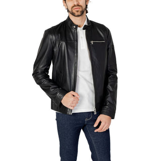 Schwarze Lammleder-Lederjacke