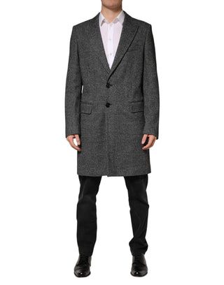 Abrigo largo gris mezcla de lana para hombre
