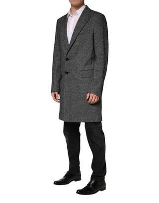 Abrigo largo gris mezcla de lana para hombre