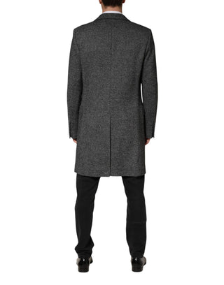 Abrigo largo gris mezcla de lana para hombre