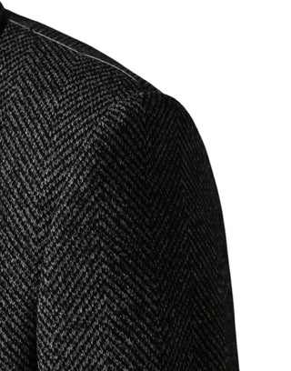 Abrigo largo gris mezcla de lana para hombre