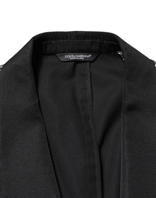 Blazer negro de seda Jazz Club con cierre de un solo botón