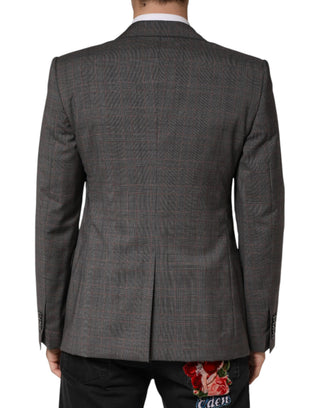 Gray Wool Single Breasted 2 Button Blazer