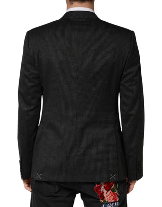 Schwarzer Fantasie-Blazer mit einer Knopfleiste