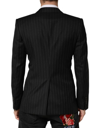 Dark Gray Stripes Double Breasted 2Button Blazer