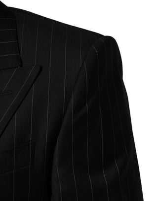 Dark Gray Stripes Double Breasted 2Button Blazer