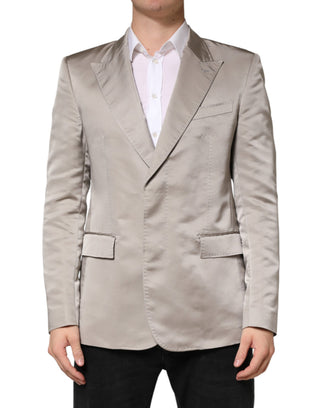 Beige Seiden-Sakko Einreiher Herren Blazer