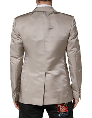 Beige Seiden-Sakko Einreiher Herren Blazer