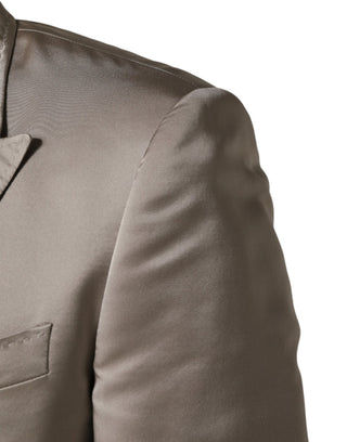 Beige Seiden-Sakko Einreiher Herren Blazer