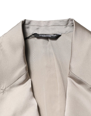 Beige Seiden-Sakko Einreiher Herren Blazer