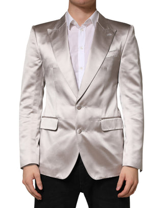 Silberfarbener Blazer im Einreiher-Stil SICILIA