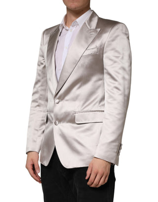 Silberfarbener Blazer im Einreiher-Stil SICILIA