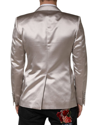 Silberfarbener Blazer im Einreiher-Stil SICILIA