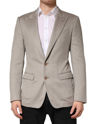 Blazer gris de cachemira con cierre de un solo botón
