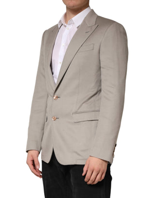 Blazer gris de cachemira con cierre de un solo botón