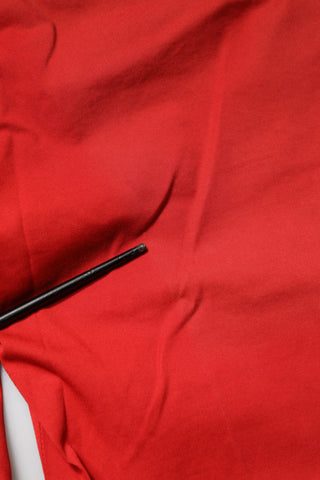 Pantalones chinos casuales rojos acampanados de tiro medio