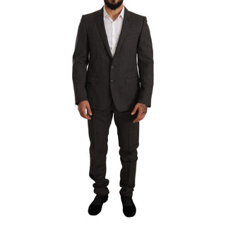 Traje de dos piezas negro de lana virgen