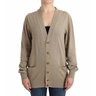 Cárdigan beige de rayón