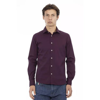 Camisa de vestir burdeos de algodón