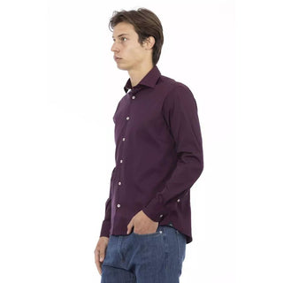 Camisa de vestir burdeos de algodón