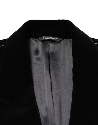 Gabardina larga negra de terciopelo de algodón