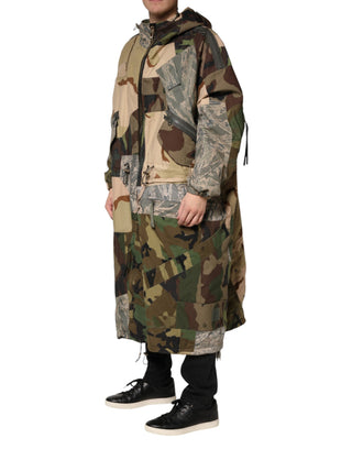 Mehrfarbige Tarnmuster Kapuzen-Regenjacke