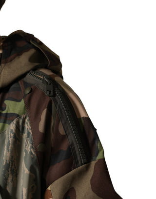 Mehrfarbige Tarnmuster Kapuzen-Regenjacke