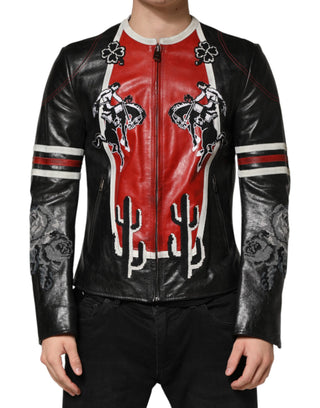 Mehrfarbige Guns n' Roses Bikerjacke mit durchgehendem Reißverschluss für Herren
