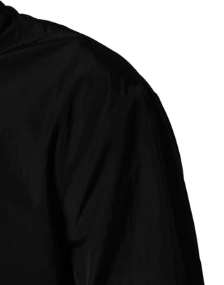 Chaqueta bomber negra Pin Up con botones para hombre