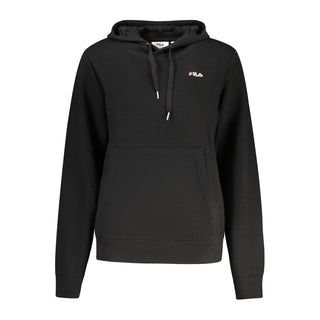 Sudadera con capucha negra de algodón para mujer