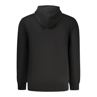 Sudadera con capucha negra de algodón para hombre